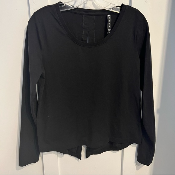 Athleta Small Open Back Top Long Sleeve Scoop Neck - Picture 2 of 7